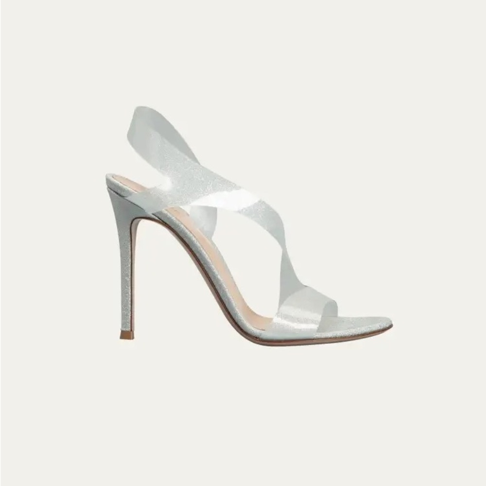 GIANVITO ROSSI
Metropolis Glitter Strappy Halter Sandals 38/8B